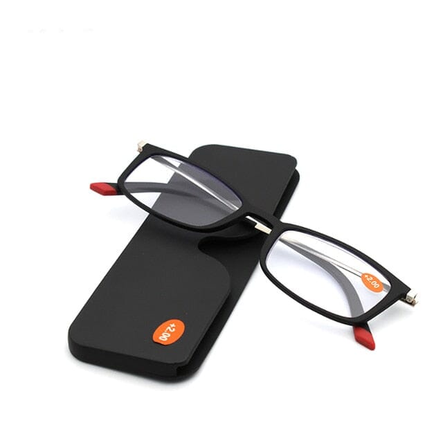 Óculos de Leitura - Porta Celular Redondo/Retangular Mega Indico +1.00 Preto - Retangular 