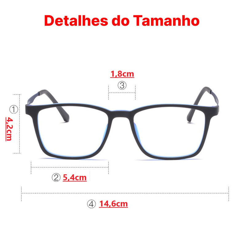 Óculos de Leitura - TR90 Titânio 0 Mega Indico 