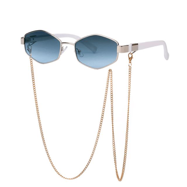 Óculos de Sol Charming Feminino Óculos 12 Mega Indico Prata/Azul 