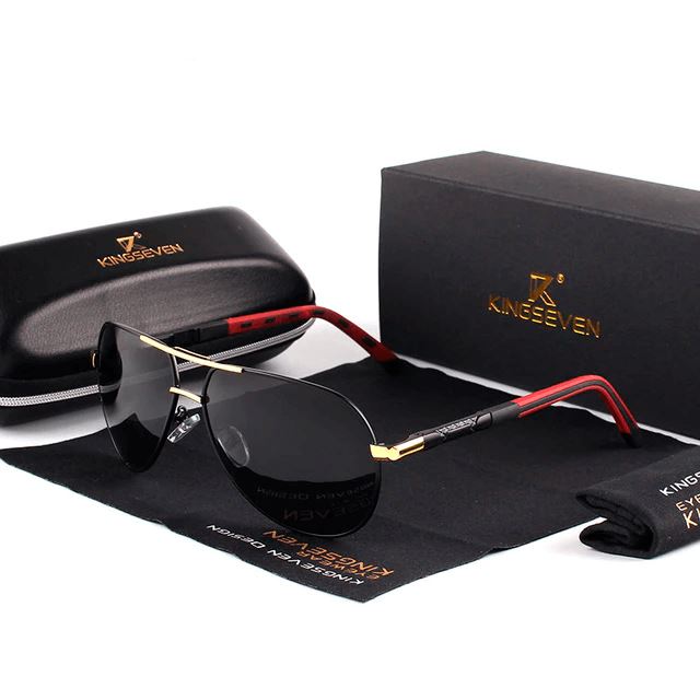 Óculos de Sol Kingseven Masculino Version Elegance Óculos 13 Mega Indico Dourado/Preto 
