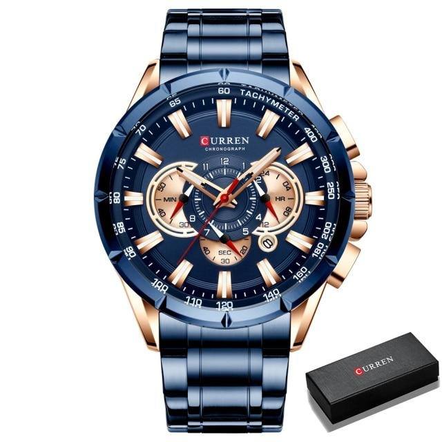 Relógio Curren Stylish Supreme Relógios Masculinos 26 Mega Indico Azul 