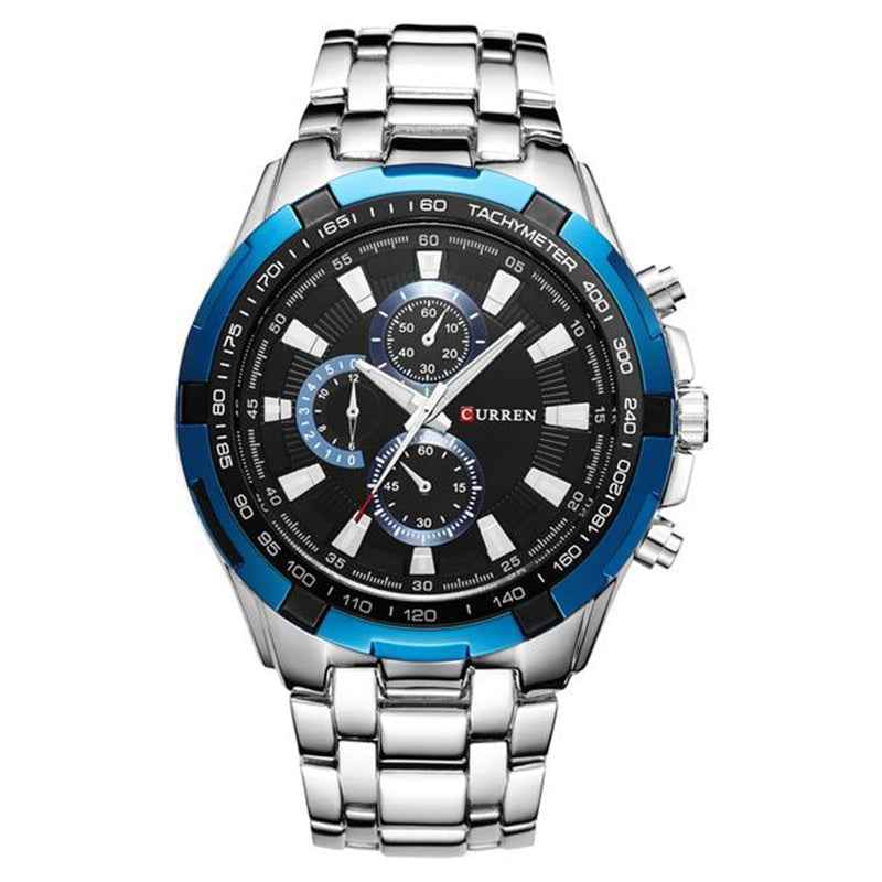 Relógio Outlaus Curren Ultimate Edition Relógios Masculinos 15 Mega Indico prata-azul 